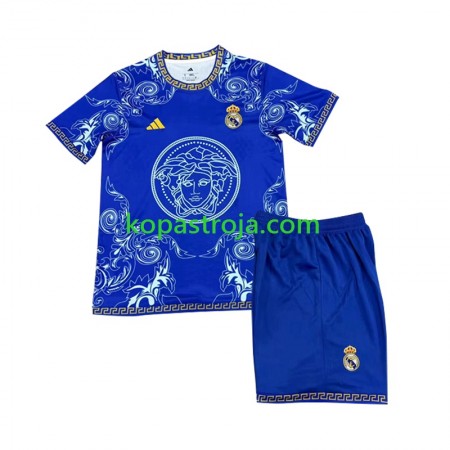 Billiga Fotbollströjor Real Madrid Versace Edition Barn Hemma tröja Blå 2024/25 Kortärmad
